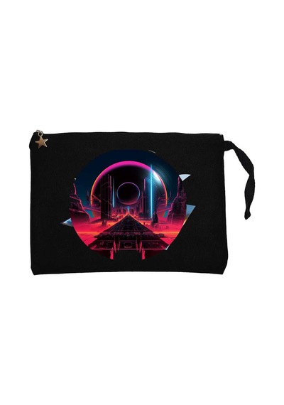 Techno Album World Siyah Clutch Astarlı Cüzdan / El Çantası