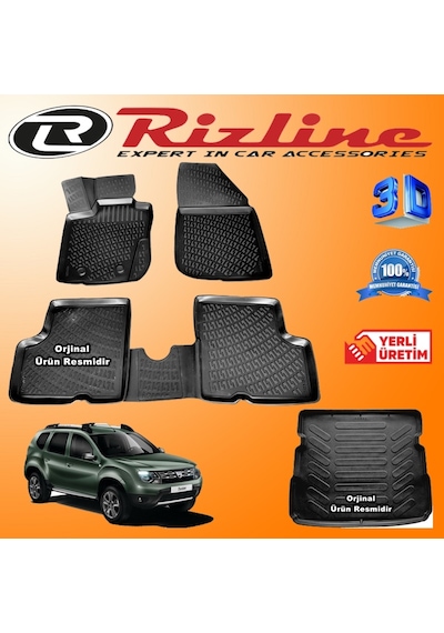 Dacia Duster 4X4 3D Paspas+Bagaj Havuz 2010-2018 Arası Rizline N11.22978