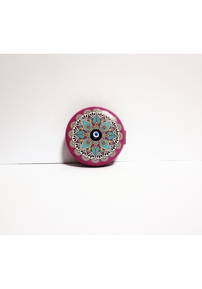 Cep Aynası Lotus Desenli Pembe