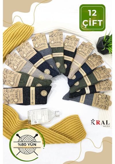 Kral Socks Lambswoll 12'li Erkek Çorap Asorti