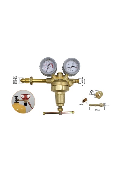Yıldız 50233s 0-150 Bar Azot Nitrojen Yüksek Basınç Düşürücü Saat