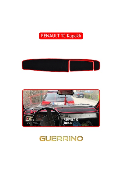 Renault 12 - Toros Kapaklı Torpido Koruma Halısı Kırmızı Kenar