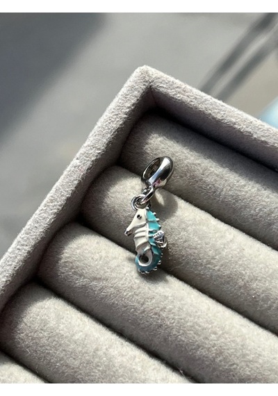 Denizatı Charm Gümüş Kaplama Mavi
