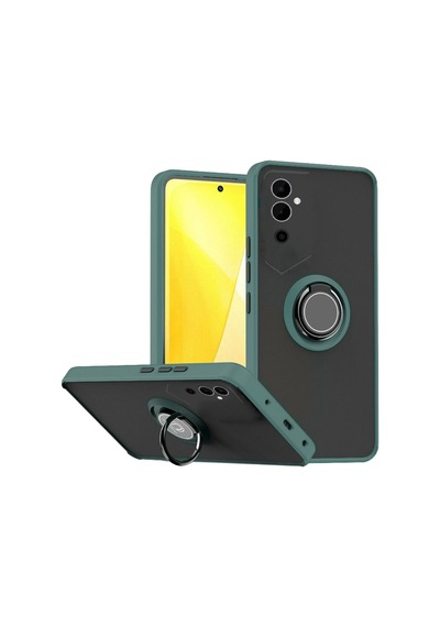 Tecno Pova Neo 2 Uyumlu Kılıf Yüzüklü Standlı Extra Darbe Koruma Sert Silikon Kapak - Yeşil Yeşil