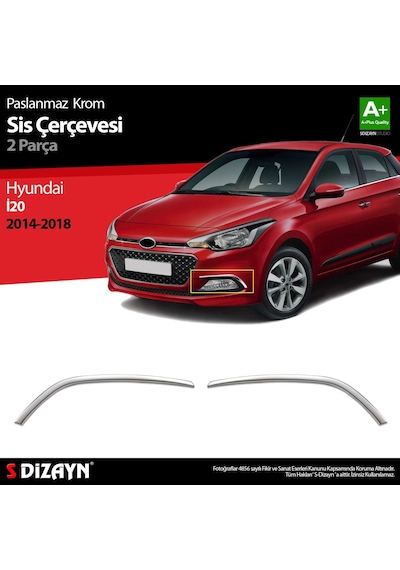 S-Dizayn  Hyundai İ20 Krom Sis Farı Çerçevesi 2 Prç. 2014-2018