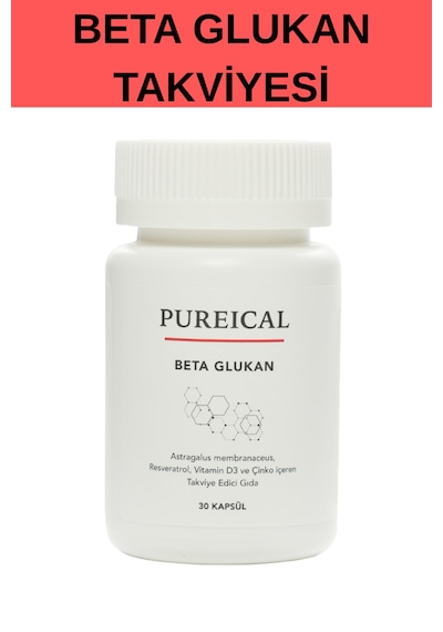 Pureıcal Beta Glukan Çin Geveni Karamürver Ekinezya Zencefil Resveratrol Çinko D Vitamini 30 Kapsül