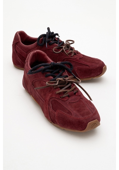 Luvishoes Luvi Shoes Serena Bordo Süet Hakiki Deri Kadın Spor Ayakkabı Bordo