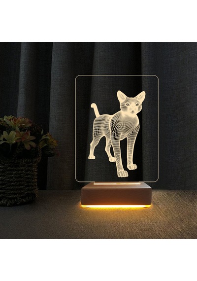 Kedi Tasarım 3D Çocuk Odası Gece Lambası Doğum Günü Hediyesi
