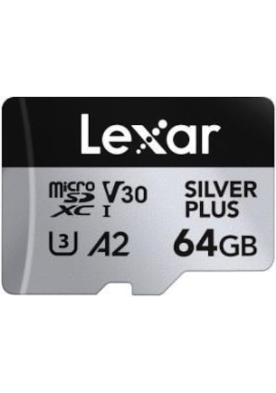 Lexar 64 GB Silver Plus 205 MB/s 4K V30 Uhsı Micro SD Hafıza Kartı