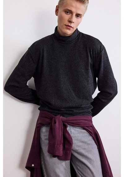 Defacto Regular Fit Yarım Balıkçı Yaka Sweatshirt E9625ax25auar163 Antrasit