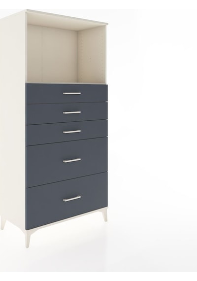Hyperion Dolap Tek Raflı 5 Çekmeceli 88x44x182 Aytaşı-antrasit Aytaşı