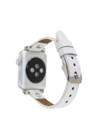 Apple Watch Uyumlu Deri Kordon 38-40-41mm St F3 Beyaz Diğer