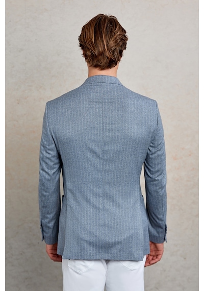 Hatemoğlu Lacivert Slim Fit Çizgili Sivri Yaka Casual Ceket Lacivert Hatemoğlu Lacivert Slim Fit Çizgili Sivri Yaka Casual Ceket Lacivert