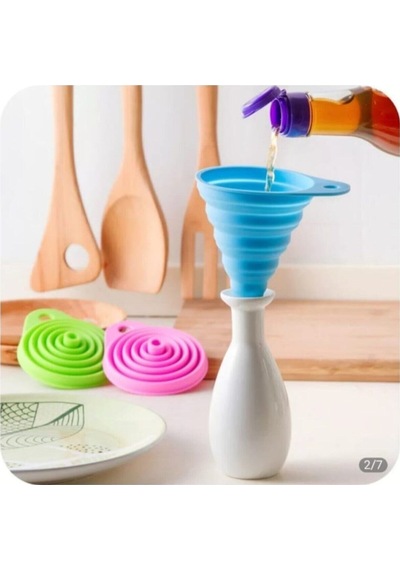 2 Adet Mini Katlanabilir Silikon Huni Silikon 2 Silikon Diğer