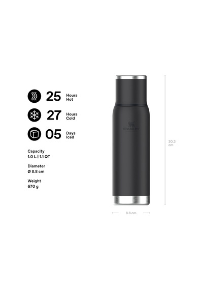 Adventure To-go Termos 1 Litre - Siyah 2.0 Paslanmaz Çelik Çok Renkli