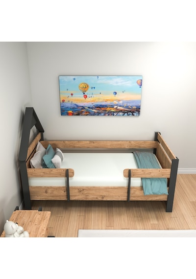 Arnetti Valerin Çocuk Montessori Karyola Atlantik Çam Antrasit