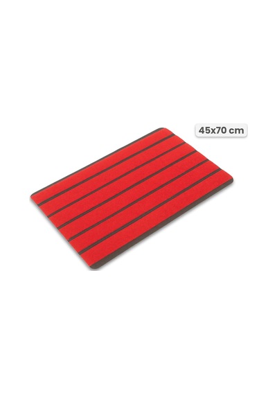 Delta Cc009a Kırmızı Çizgili Kaymaz Taban Su Geçirmez Yıkanabilir Kapı Önü Paspası 45x70 Cm