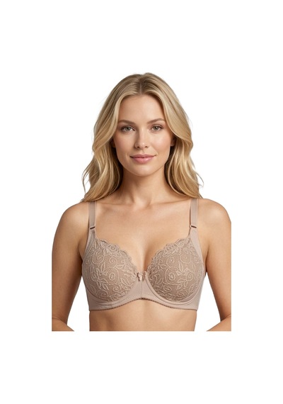 Cottonill Bra - Elora Kahverengi Büyük Beden Dantelli Balenli Minimizer Ayarlanabilir Askılı Kadın Sütyen Cottonill Bra - Elora Kahverengi Büyük Beden Dantelli Balenli Minimizer Ayarlanabilir Askılı Kadın Sütyen