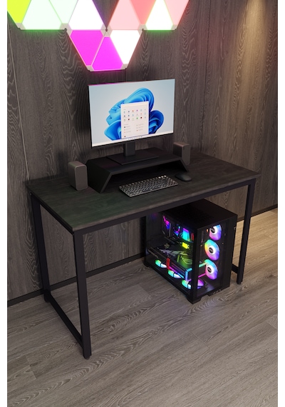 Siyah Renk Oyuncu Masası 60x120 Cm, Bilgisayar Masası, Gamer Masası, Gaming Masa, Metal Ayaklı Siyah Siyah Renk Oyuncu Masası 60x120 Cm, Bilgisayar Masası, Gamer Masası, Gaming Masa, Metal Ayaklı Siyah