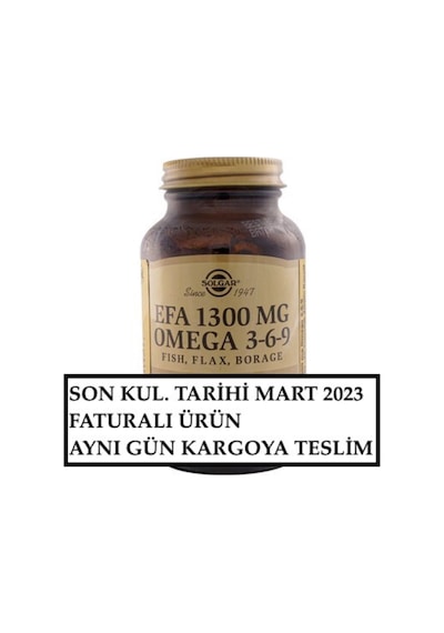 Solgar Efa 1300 Mg Omega 3-6-9 Fısh Flax Borage
