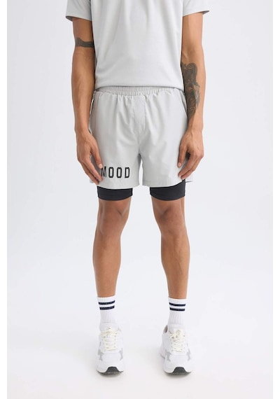 DeFactoFit Slim Fit Dar Kesim Fermuarlı Telefon Cepli Sporcu Taytlı Şort Z2147AZ25SPGR91