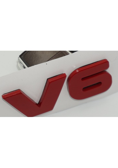 Dk Tuning V6 Bagaj Kırmızı Yazı Logo Amblem Bagaj Arma