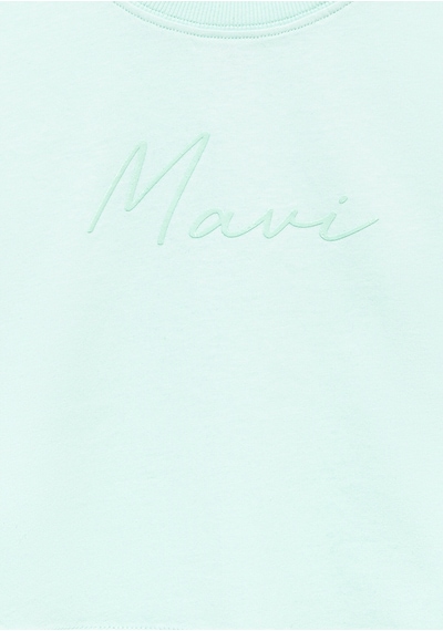 Mavi - Mavi Logo Baskılı Yeşil Crop Tişört 7610181-71676 Yeşil