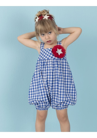 Denokids Mshb&g Yıldız Ekose Kız Salopet Çok Renkli