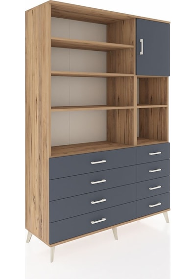 Hyperion Dolap 8 Raflı 8 Çekmeceli Tek Kapaklı 132x44x195 Çam-antrasit/antrasit Antrasıt/antrasıt Hyperion Dolap 8 Raflı 8 Çekmeceli Tek Kapaklı 132x44x195 Çam-antrasit/antrasit Antrasıt/antrasıt