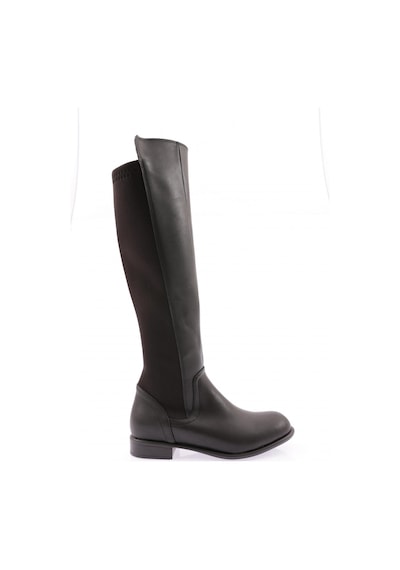 Dgn 501 Kadın Arkası Stretch Yanı Fermuarlı Knee High Flats Çizme 501-1557-R1534 Siyah