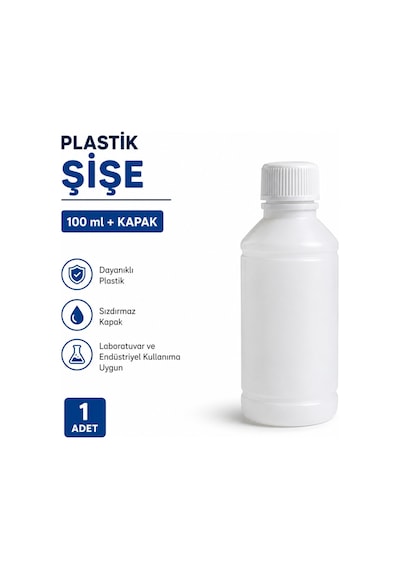 Plastik Şişe 100 ML + Kapak 1 Adet