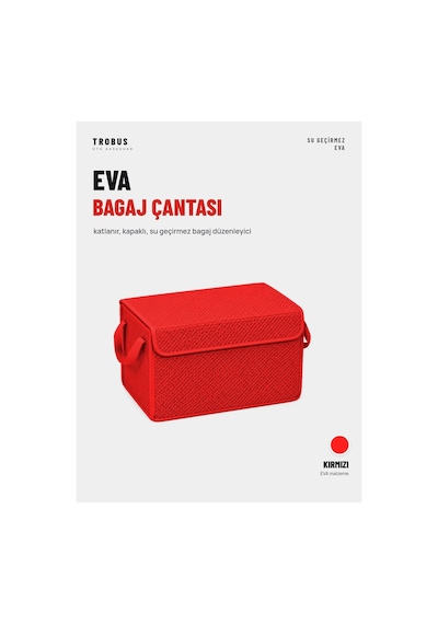 Trobus Eva Bagaj Çantası Organizer Katlanır, Kapaklı Kırmızı