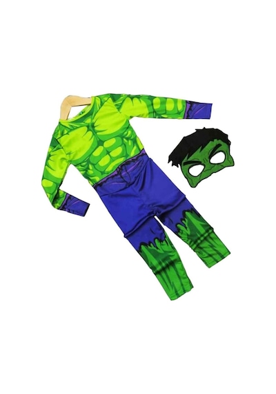 Sedacan Kostüm Çocuk Maskeli 7-8 Yaş Hulk Kostümü Yeşil