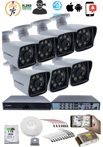 7'lı Güvenlik Kamerası Seti - 5mp Sony Seculens Kdj-7s-8w-kk-p
