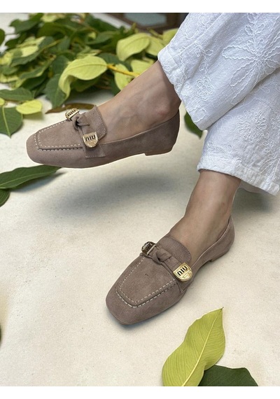 Aska Shoes Shoes Günlük Tokalı Babet 2025aska002 Vizon