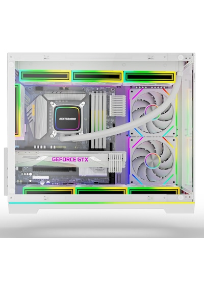 Orion Neon 6x Argb Fan Kumanda Ve Kontrolcü Micro Atx Boş Bilgisayar Kasası Beyaz