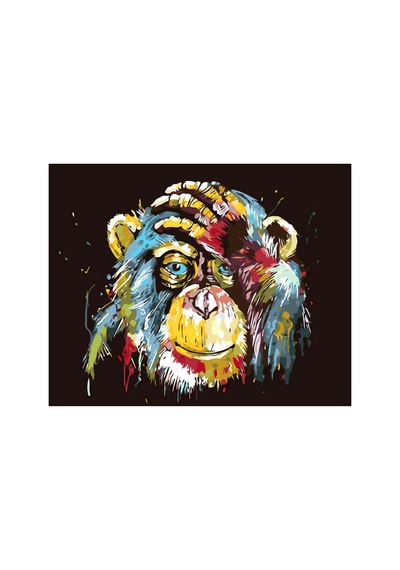 Biçare Orangutan Sticker Çerçevesiz 50x65 Sayılarla Boyama Hobi Seti