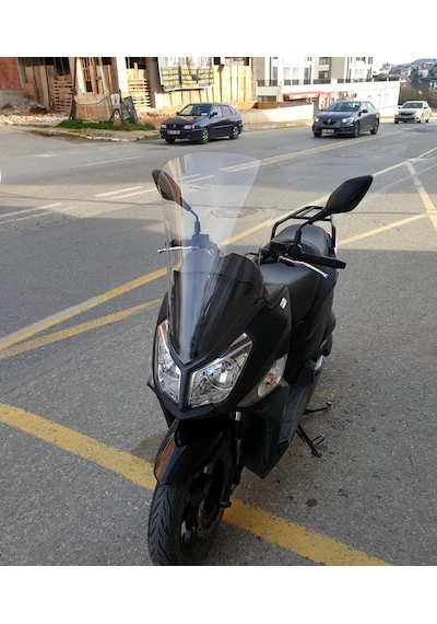 Motocam Sym Jet 14 200 Ön Cam 2017-2026 Model 74cm Şeffaf Renkli 4mm Uzun