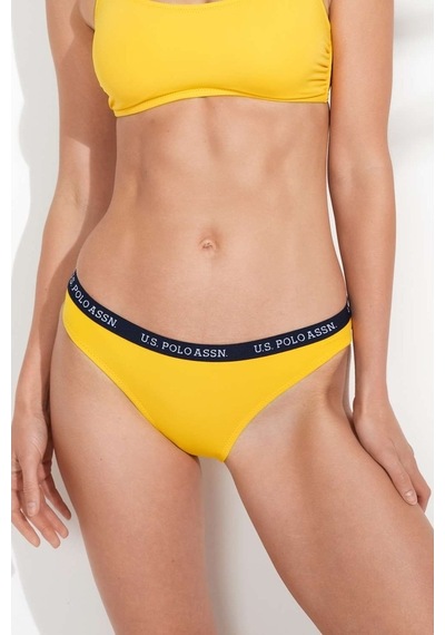 U.S. Polo Assn. Kadın Sarı Kalın Kenarlı Lastikli Bikini Alt 21511