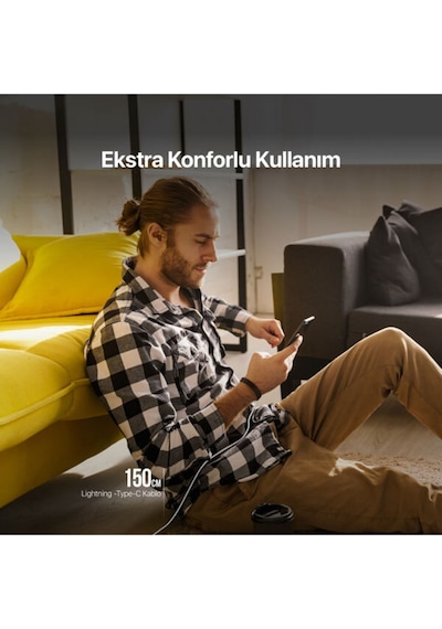 Usb-c - Lightning Hızlı Şarj Kablosu 150cm Beyaz