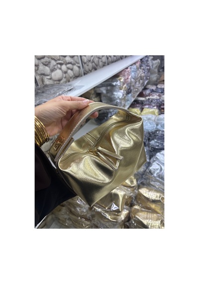 Kadın Uzun Askılı Gold Detaylı El Ve Omuz Çantası Altın