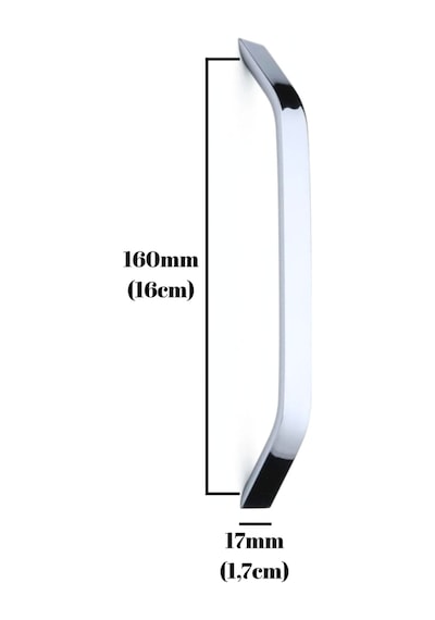Şahin Krom Alüminyum Dolap Kulpu Mobilya Ve Mutfak Dolap Kulpu 17mm 160mm Krom 2 Adet Alüminyum Krom