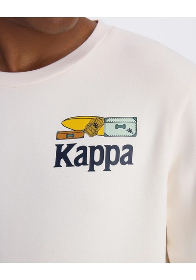 Kappa Authentic Authentic Graphik Pyke Unisex Sweatshirt-beyaz Beyaz