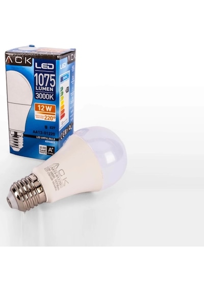 Ack 12 W Led A60 Ampul - Gün Işığı 3000k - E27 - Aa13-01220