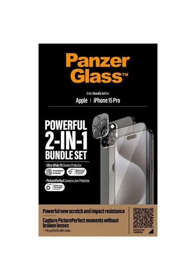 Panzerglass 2 İn 1 Pack Apple iPhone 15 Pro Tam Uyumlu Ekran Koruyucu Ve Kolay Hizalayıcı