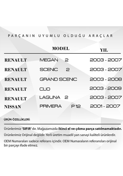 Renault Megan 2 için Dış Kapı Kolu Anahtar Deliği Kapağı