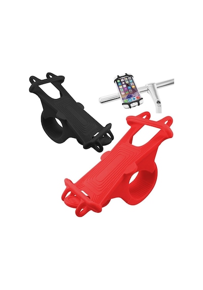 Bisiklet Telefon Tutucu Bike Holder Esnek 4.5-6 İnç Destekler Siyah