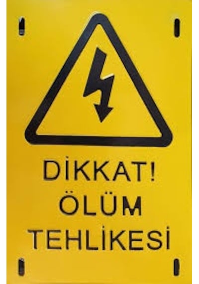 Dikkat Ölüm Tehlike Levhası 50 Adet Kalın