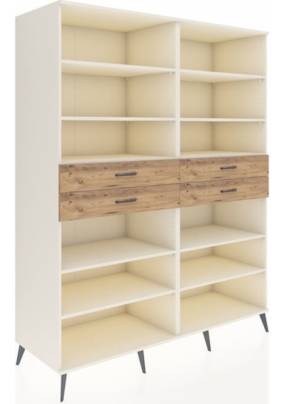 Kronos Gardrop 10 Raflı 4 Çekmeceli 176x59x221 Aytaşı-aytaşı/çam Aytaşı/çam
