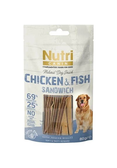 Nutri Canin Chicken Fish Sandwich Köpek Ödülü 80 Gr